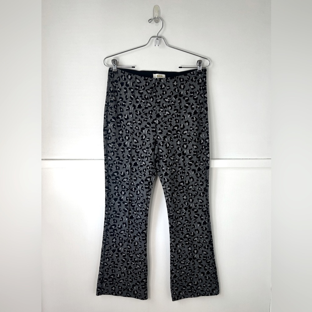 Anthropologie Maeve Mollie Kick Flare Gray Leopard Pants